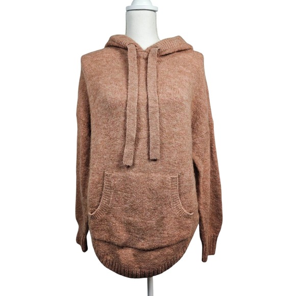 Madewell Tops - Madewell Hooded Sweater Pullover Knit Heathered Wool Alpaca Blend Pink Women Si